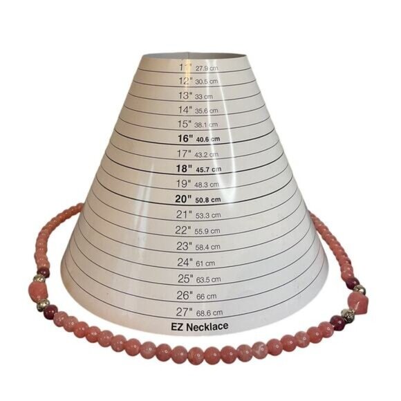 Vintage Pink Beaded Necklace With Silver Accents - Picture 2 of 4